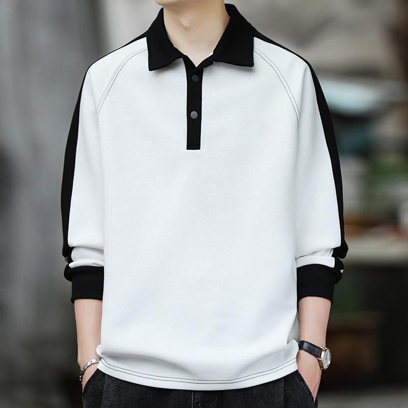 Winter Clothing Quotes - Color Contrast Mens Polo Shirts Buttoned
