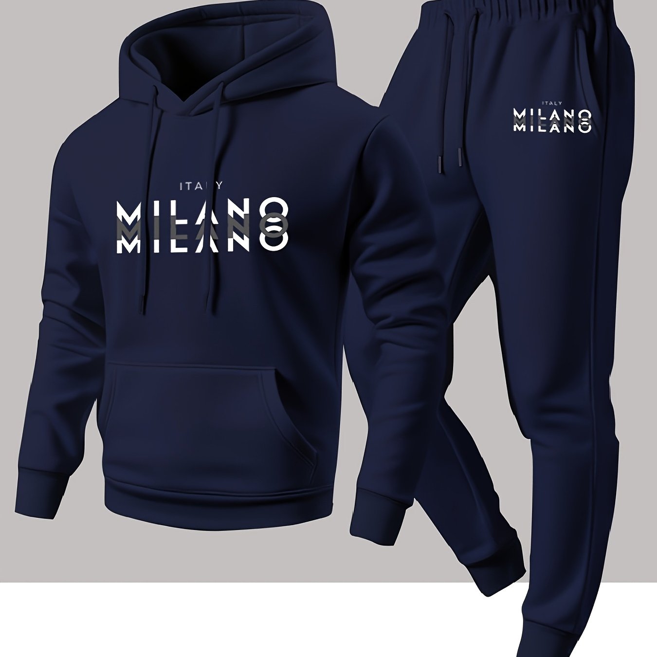 Winter Clothing Kit - Trendy Men's Italian Milan Letter Pattern
