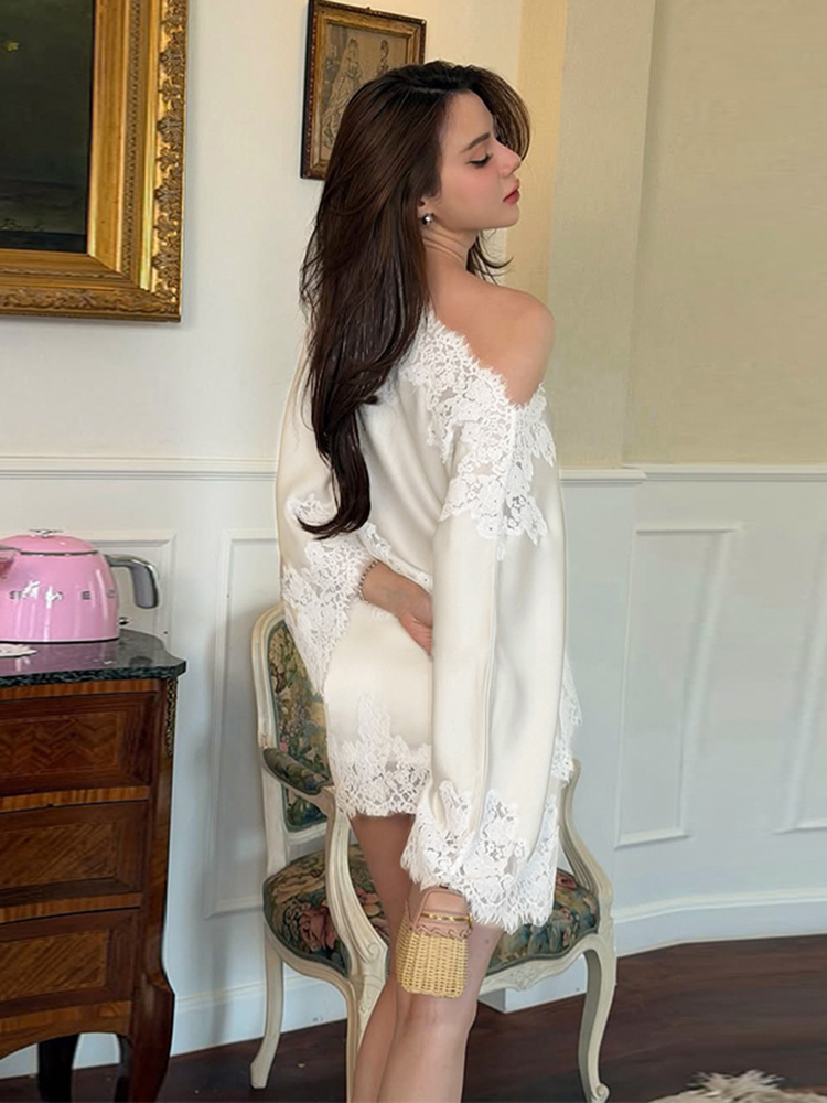 Elegant Lace Patchwork Women's - Winter Wear Clothes review and price