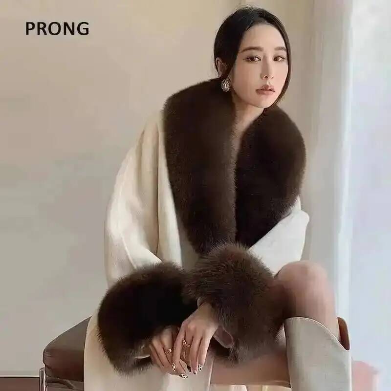 100% Real Fox Fur Collar Winte - Winter Wear Clothes review and price