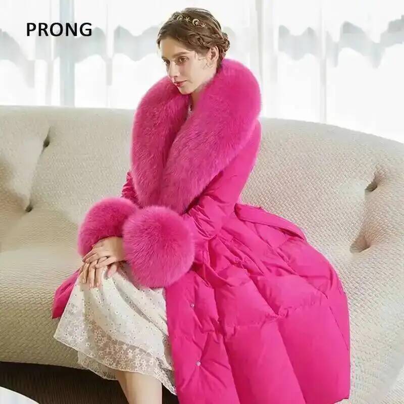 100% Real Fox Fur Collar Winte - Winter Wear Clothes review and price