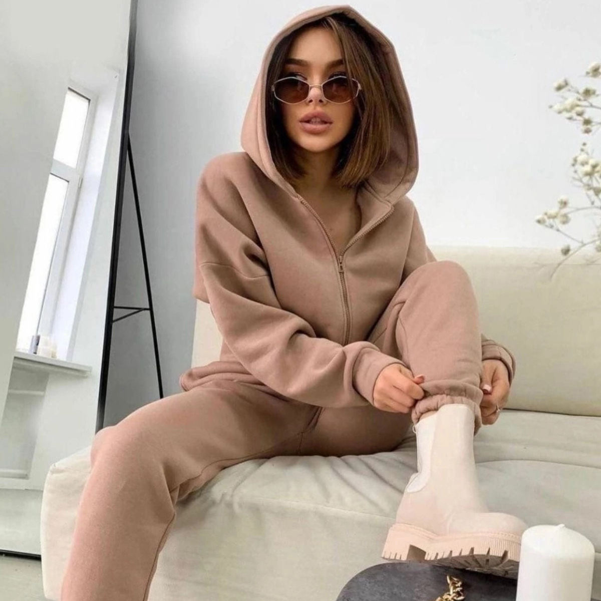 Zipper Hooded Coat Pants Sets  - Winter Clothing Kit review and price