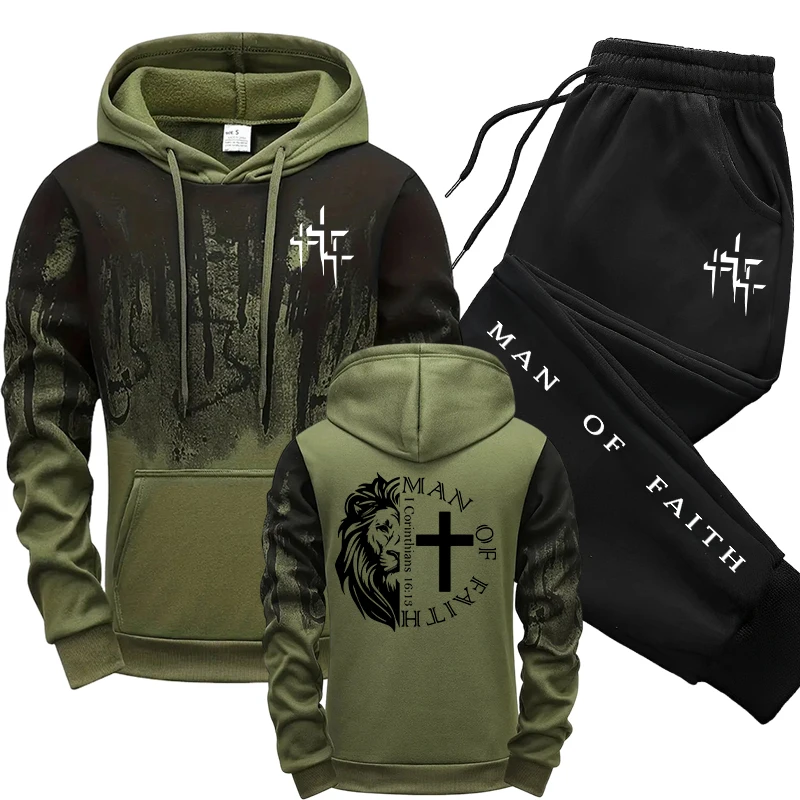 Man of Faith Pattern Men's Set - Winter Wear Clothes review and price