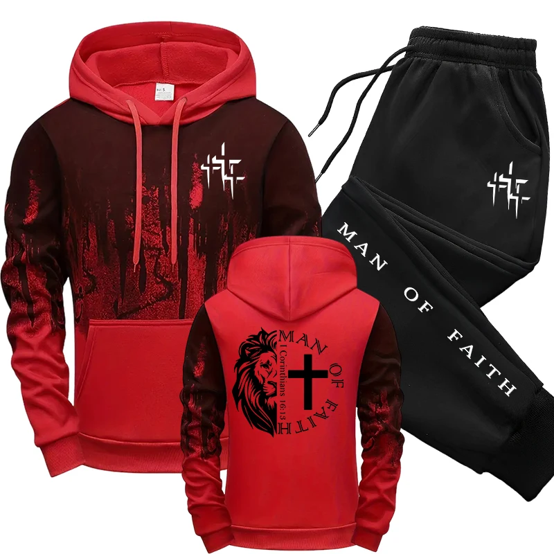 Man of Faith Pattern Men's Set - Winter Wear Clothes review and price