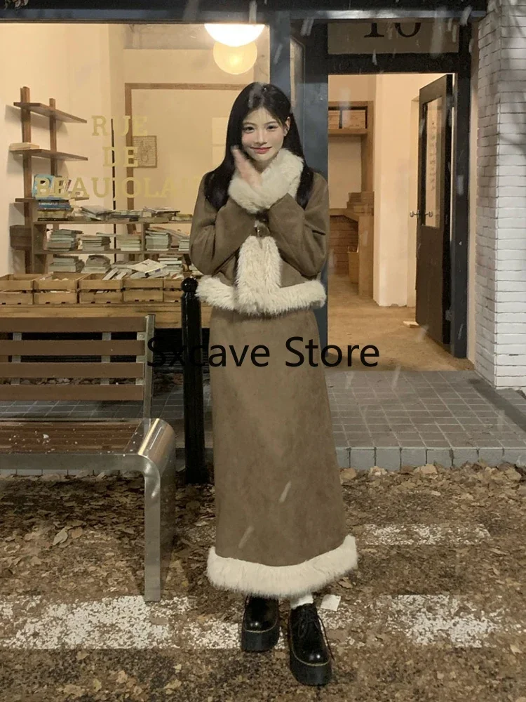 Autumn Retro Faux Fur 2 Piece  - Winter Wear Clothes review and price